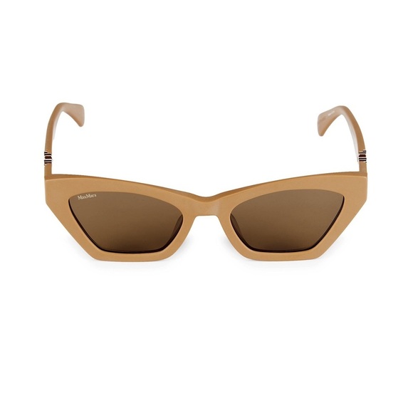 MaxMara Beige 52MM Cat Eye Sunglasses with Black Case. NWOT